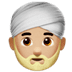 👳🏼‍♂️ man wearing turban: medium-light skin tone display on Apple